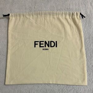 Fendi Beige Dust Bag with Black Logo